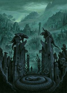 an image of a fantasy scene with monsters