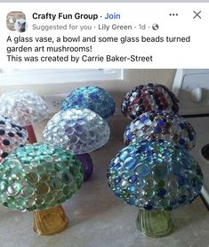 a group of glass balls sitting on top of a counter