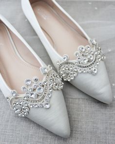 Chic satin pointy toe flats with rhinestone appliqué. Perfect simplicity for bride and wedding party. Detail:COLORS AVAILABLE: White, Ivory, Blush Pink, Champagne, Rose Gold Metallic, Aqua Blue and Royal Blue SatinUPPER: Synthetic upper and liningMATERIALS: Mandmade outsole STYLE NAME: VANITA Elegant White Pointed Toe Flats For Wedding, White Pointed Toe Flats For Wedding, Elegant Low Heel Flats With Rhinestones, Elegant Closed Toe Flats With Rhinestones, Elegant Low-heel Flats With Rhinestones, Flat Wedding Shoes With Rhinestones, Elegant Wedding Flats With Rhinestones, Elegant Rhinestone Wedding Flats, Embellished Pointed Toe Wedding Shoes