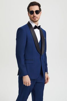 This one button tuxedo by Stacy Adams features a wide black satin shawl lapel, matching pants and vest. This comes in a hybrid fit (Sizes 34-44 = Slim Fit | Sizes 46+ = Modern Fit) Tuxedo Suits For Black-tie Gala Events, Slim Fit Three-piece Tuxedo Suit, Semi-formal Satin Tuxedo Blazer, Single Button Tuxedo Style Three-piece Suit, Black Satin Tuxedo Blazer, Single-breasted Suit With Shawl Collar For Wedding, Classic Satin Suits For Evening, Classic Satin Evening Suits, Single Button Tuxedo For Black-tie Events