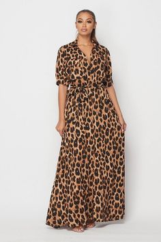 *Leopard Print *Maxi *Belted