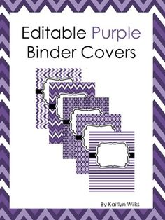 an image of purple binder covers on a white and purple chevroned background