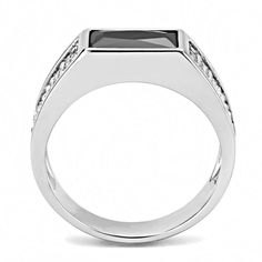 Our jewelry is not just metal, it is a piece of nature with millions of years of perfection to now enhance your look. Mens Ring Silver Rectangular Stainless Steel Ring with AAA Grade CZ in Black Diamond Description: 1. Never Fades, Never Tarnishes, Never Discolors 2. 100% Brand New 3. Lasts Forever if Treated With Care Metals Type: Stainless steel Made in the USA – Controlled and Safe Labor Standards and Materials – Premium Quality - Better Customer Service from (USA) – Environmentally Friendly Modern Silver Ring With Rectangular Stone, Modern Silver Rings With Rectangular Stone, Formal Rectangular Stainless Steel Signet Ring, Formal Stainless Steel Rectangular Signet Ring, Modern Promise Ring With Rectangular Stone, Classic Cubic Zirconia Ring With Rectangular Stone, Silver Promise Ring With Rectangular Stone, Modern Rectangular Cubic Zirconia Rings, Rectangular Silver Stainless Steel Signet Ring