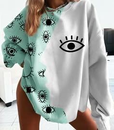 Sweatshirt Women Casual, Same Picture, Loose Long Sleeve, Style Streetwear, Long Sleeve Sweatshirt, Casual Fall, Cute Casual Outfits, Printed Sweatshirts, Long Sleeve Sweatshirts