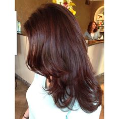 Burgandy Brown Hair, Red Hair On Asian Women, Dyed Hair Inspiration For Brunettes, Mahogany Hair Color Brown, Chocolate Brown Hair With Red Tint, Red Tinted Brown Hair, Brown Hair With Red Tint, Redish Brown Hair