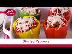 stuffed peppers with meat and cheese in them