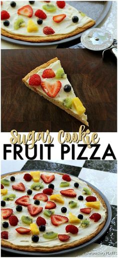 there is a pizza with fruit toppings on the top and below it's crust