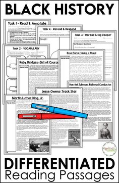 the black history differentiated reading passages