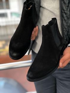 The Aqua Black Suede Leather Chelsea Boots – brabion Black Suede Chelsea Boots, Chelsea Boots Men Outfit, Boots Men Outfit, Gents Shoes, Boots Outfit Men, Chelsea Boots Black, Mens Dress Boots, Suede Chelsea Boots, Chelsea Boots Men