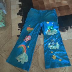 Dolls Kill Care Bears Collection Stretch Cotton And Spandex Sold Out Pants Size 2x Brand New Lots Of Stretch Silly Clothes, Space Outfit, Care Bears, Blue Pants, Dolls Kill, Stretch Cotton, Boot Cut, New Color, Pant Jumpsuit