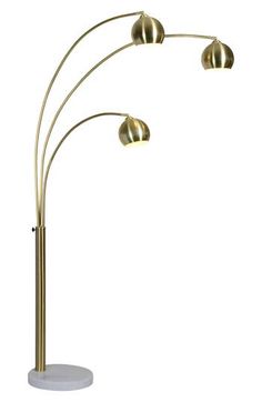 three light floor lamp on white background