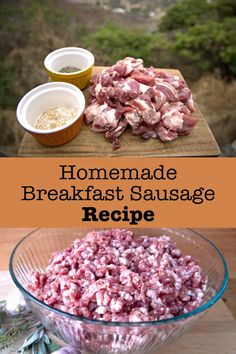 homemade breakfast sausage recipe in a glass bowl