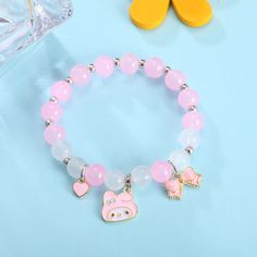 Material: Crystal Fashion Element: Flowers, Little Daisy Style: Cartoon Bracelet Couple, Crystal Fashion, Strung Beads, Couple Jewelry, Couple Bracelets, Magnetic Bracelet, Accessories Bracelets, Pink Bracelet, Friendship Gifts