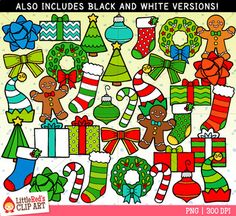 christmas stocking clipart with lots of presents