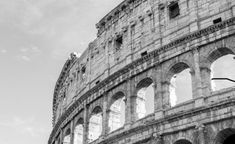 black and white photograph of the colossion in rome