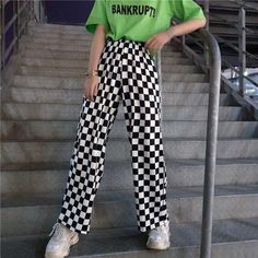 Korean Fashion Ideas, Checkered Pants, Tumblr Outfits, Harajuku Streetwear, Korean Fashion Trends, Straight Trousers, Tyler The Creator, Vintage Plaid, Plaid Pants