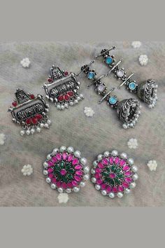 #fashion #sale #flipkart #jewellery #earrings #earringscollections #goldearrings #silverearrings #earring #designerearrings Silver Oxidised Earrings, Earrings Combo, Oxidised Earrings, Set Earrings, Jewellery Earrings, Trendy Earrings, Fashion Sale, Designer Earrings, Earring Set