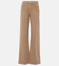 Lotta high-rise wide-leg jeans in beige - 7 For All Mankind | Mytheresa Manolo Blahnik Maysale, High Rise Wide Leg Jeans, International Fashion, Wool Cardigan, For All Mankind, 7 For All Mankind, Wide Leg Jeans, Jeans Style, Flare Jeans