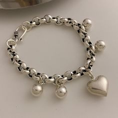 Silver Bead Heart Pendant Bracelet Party Jewelry For Women Bead Heart, Bracelet Party, Vintage Style Engagement Rings, Bridesmaid Pearls, Silver Bracelets For Women, Sterling Silver Bangle Bracelets, Chic Necklace, Silpada Jewelry, 925 Silver Bracelet