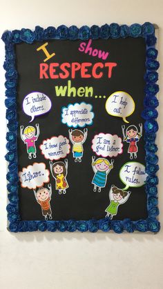 a chalkboard with some writing on it that says, show respect when i speak