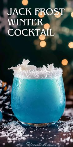 the jack frost winter cocktail is garnished with sugar