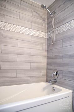 before and after photos of a bathroom remodel with white subway tile on the walls