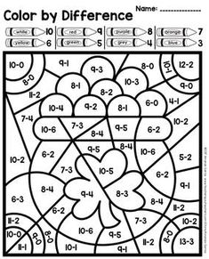 the color by number coloring page for children to learn how to read numbers and colors