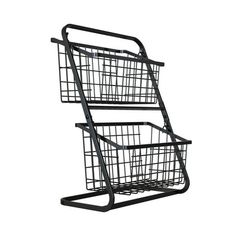 two baskets are stacked on top of each other in the shape of a shopping cart