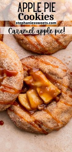 apple pie cookies with caramel on top