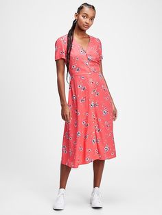 Button-Front Midi Dress | Gap Factory Flowy Midi Dress, Floral Midi Dress, Petite Size, Wearing Black, Chuck Taylor, Floral Print Dress, Style Me Pretty, All Star, Air Max