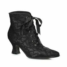 Black Lace English Period Victorian Steampunk Low Heels Granny Ankle Boots Shoes | eBay Halloween Costume Shoes, Kids Heels, Victorian Shoes, Victorian Boots, Lace Ankle Boots, Ellie Shoes, Lace Up High Heels, Black Costume, Costume Shoes