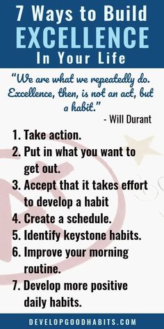 the 7 ways to build excellence in your life