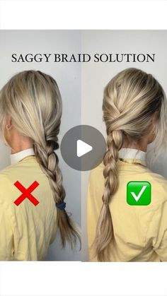 Jamie Lyn Vandenberg on Instagram: "Keep that braid perky✅

•

•

•
#braid #hairstyle #hairstylevideo #hairstyletutorial #hair #hairtutorial #beautytips #hairhack #hairideas #styleinspiration #hairvideos #braidstyles #braidideas #hairtrends" Cross Over Hairstyles, Lazy Braid Hairstyles, Two Braids Side Part, Adding Hair To Braids Tutorials, Braid My Own Hair, How To Braid Your Own Hair, Hair Stylist Tips, Hair In A Ponytail, Very Easy Hairstyles