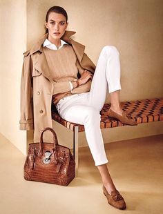 Mode Over 50, Casual Chique Stijl, Camel Coat Outfit, Preppy Mode, Style Désinvolte Chic, Style Casual Chic, Ralph Lauren Style