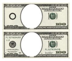 two twenty dollar bills with white space in the center and one hundred dollars on each side