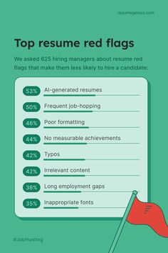 the top resume red flags info sheet