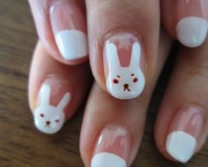 angry bunny! Miffy Inspired Nails, Miffy Nail Design, Miffy Nail Art, Miffy Gel Nails, Bunny Nail Art, Nail Designs Rabbit, Bunny Nails, Different Nail Designs, Punk Nails