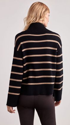 Our Striped Cowl Neck Sweater features an oversized neckline and bell sleeves, making this classic sweater a fashion must-have. With chic styling and a timeless stripe design, this will be one of your favorite sweaters in your wardrobe. Bell Sleeve Ribbed Cuffs & Hemline Sleeve Slit Turtle Neck Knit Sweater, Fashion Forward Outfits, Striped Turtleneck, Heavy Knit, Knit Turtleneck Sweater, Sweater Sale, Cowl Neck Sweater, Sweater Shop, Turtleneck Sweater