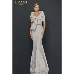 Terani Couture mother of bride dress Terani Couture Mother of the Bride Dress- 1921M0726 Ornate Dress, Simple Gown, Regal Style, Simple Gowns, Trumpet Skirt, Terani Couture, Waist Beads, Evening Dress Fashion, Bride Gowns