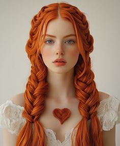 Hairstyles For Gingers, Red Hair Natural, Ginger Hairstyles, Heart Hairstyle, Ginger Hair Girl, Ginger Color, Natural Red Hair, Cute Braided Hairstyles