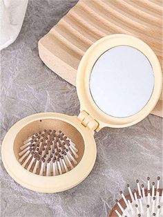 Color:Beige \nType:Other \nMaterial:PVC \n School Halloween, Hair Massage, Hair Comb Accessories, Travel Mirror, Travel Organizer, Autumn Gifts, Halloween School, Travel Organization, Beach Summer