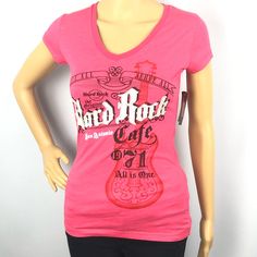 Nwt Pink Hard Rock Cafe San Antonio T-Shirt Is Super Cute With Amazing Graphics. Rocker Style Short Sleeve Top With Letter Print, Rocker Style Short Sleeve Letter Print Top, Rocker Tops With Letter Print And Short Sleeves, Rock Style Logo Print Tops For Concert, Rocker Short Sleeve Letter Print Top, Rocker Fitted Cotton Top, Fitted Rock Style Tops With Graphic Print, Fitted Rocker Cotton Tops, Fitted Rocker Tops With Crew Neck