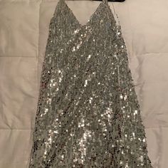 Never Worn, In Perfect Condition Silver Sequin Mini Length Dress, Silver Sleeveless Sequin Mini Dress, Chic Mini-length Sequin Party Fabric, Metallic Mini-length Disco Sequin Dress, Sequin Mini, Mini Dress Party, Party Dress, Colorful Dresses, Mini Dress