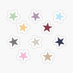 six different colored stars sticker