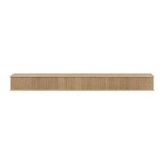 a wooden shelf on a white background