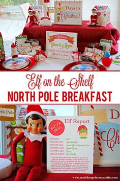 the elf on the shelf north pole breakfast is ready to be eaten and served at christmas time