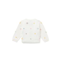 LOUIS VUITTON® - Meli Melo Embroided Cardigan - White Yellow Louis Vuitton Cardigan, Louis Vuitton Baby, Louis Vuitton Kids, Kash Doll, Round Neck Cardigan, Baby Closet, Cardigan White, Embroidered Cardigan, Louis Vuitton Official