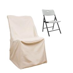 Beige Lifetime Polyester Reusable Folding Chair Cover, Durable Chair Cover Chair Covers Slipcover, Folding Chair Covers, Party Chairs, Venue Decorations, Folding Chairs, Theme Color, Beige Top, Chair Decorations, Chair Legs