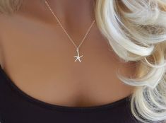 "THE STARFISH NECKLACE This simple yet beautiful Starfish Necklace is available in either Gold or Silver. Goes with everything and makes the perfect layering piece. ■ Click + More for more product details IT'S IN THE DETAILS ✦ 14K Gold Filled or Sterling Silver chain and components ✦ Starfish Charm in Gold Vermeil or Sterling Silver - 14mm ✧ Necklace is shown at 18\" UPGRADE TO A LOBSTER CLASP: ✦ https://www.etsy.com/listing/279125294 UPGRADE TO A MAGNETIC CLASP: ✦ https://www.etsy.com/listing/2 Starfish Necklace Gold, Necklace For Everyday, Beachy Jewelry, Divine Love, Starfish Necklace, Summer Necklace, Jewelry Lookbook, Simple Jewelry, Magnetic Clasp