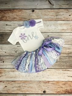 Outfit With Headband, Fabric Tutu, Winter Wonderland Party, Bodysuit Designs, Winter Onederland, Silver Fabric